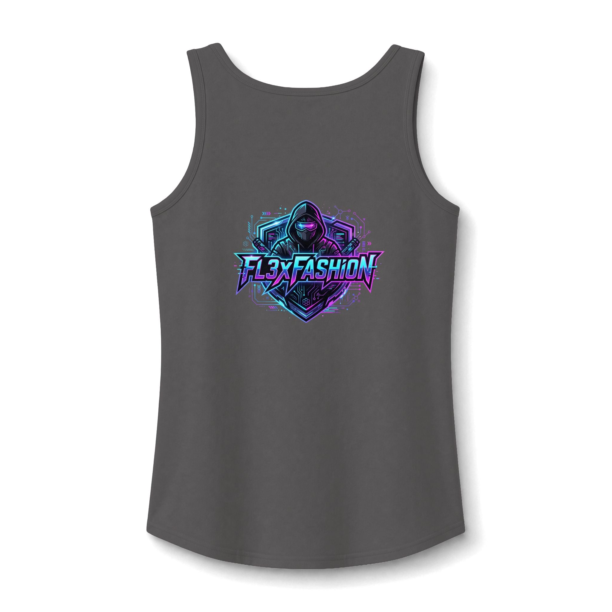 Graphic Gamer Hoodie Tank — 'Flex Fashion' Neon Gamer Logo Women's Tank