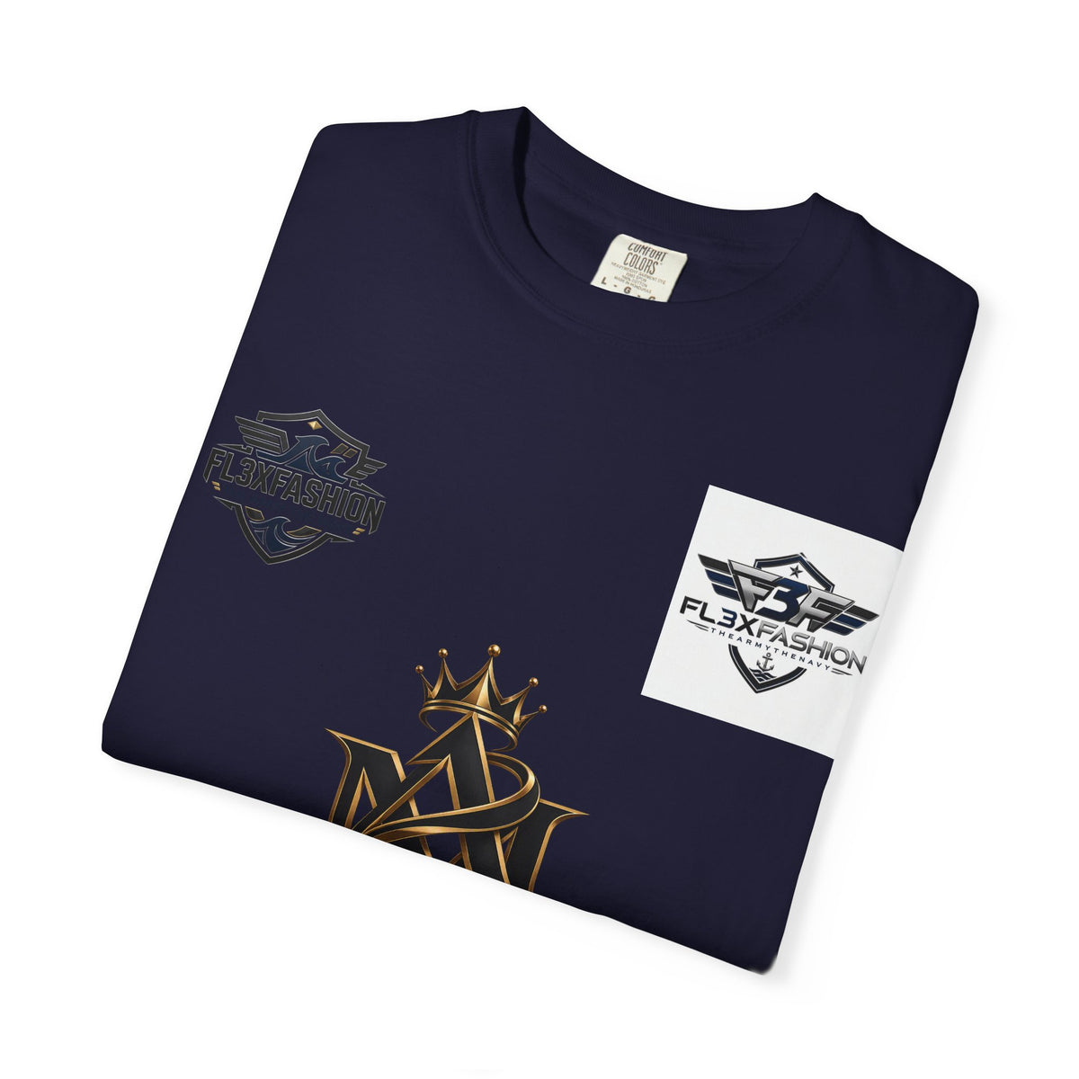 Graphic T-Shirt — Mythic Warrior Back Print with Crest Logos