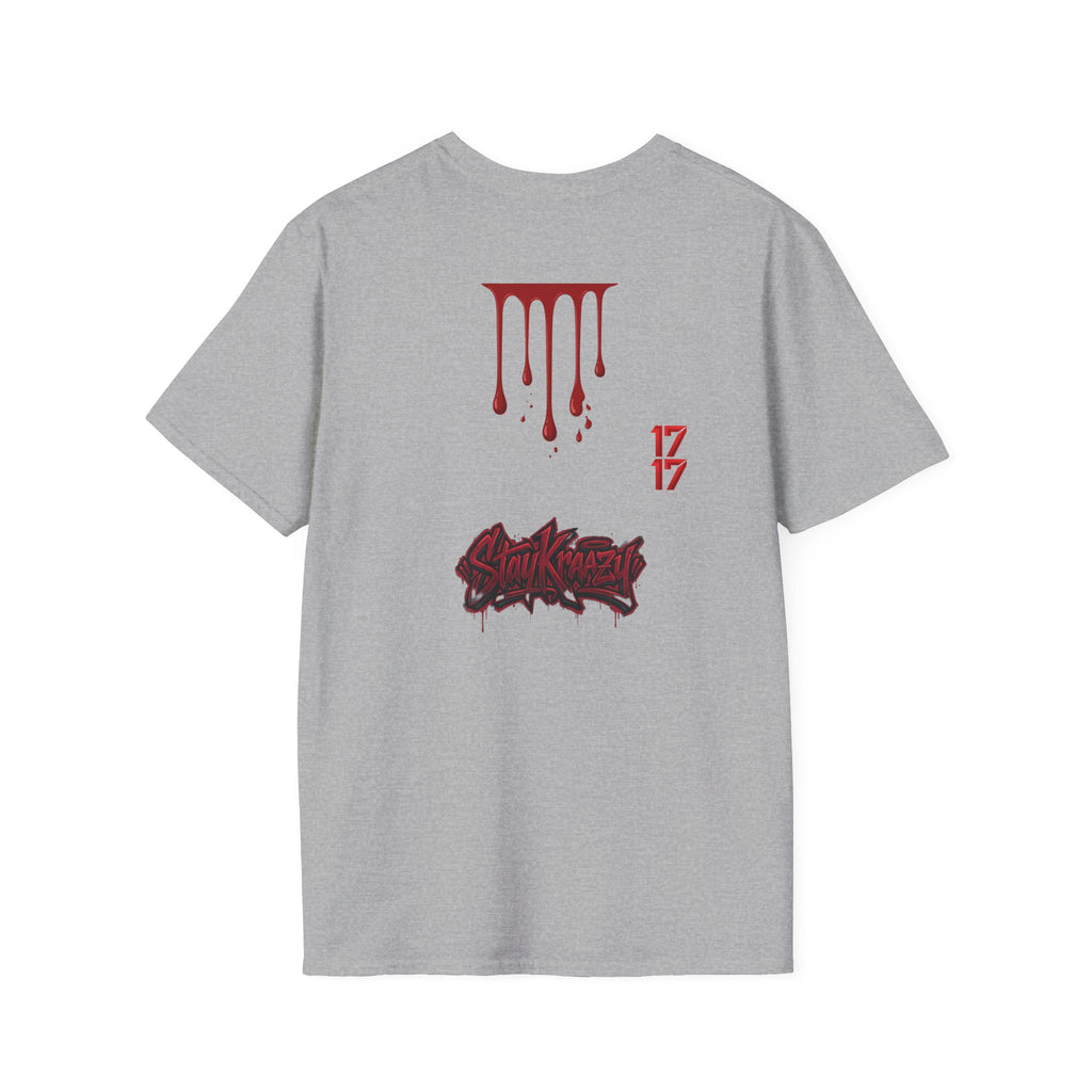 Graphic T-Shirt — Dripping Blood & 17/17 Snake Design