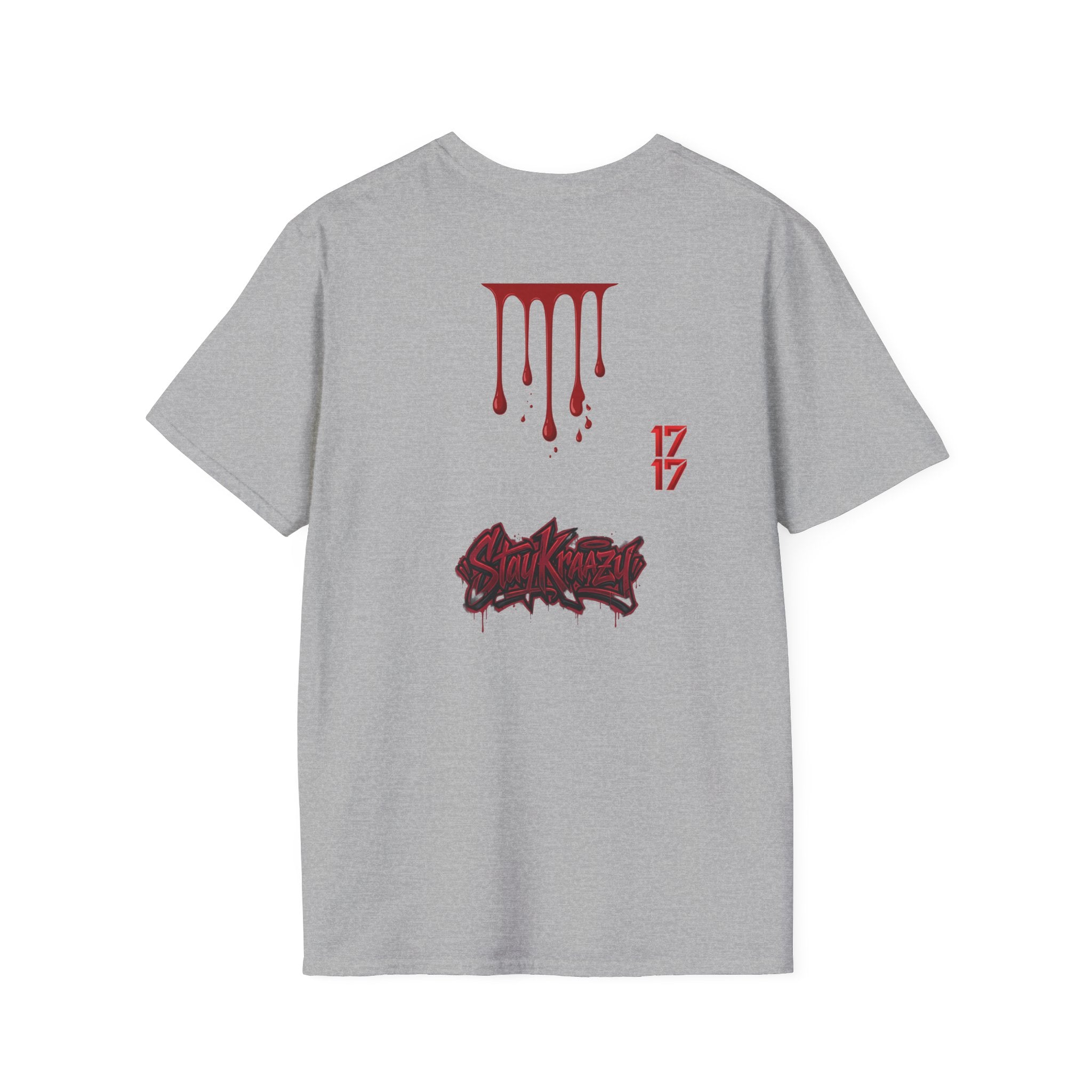 Graphic T-Shirt — Dripping Blood & 17/17 Snake Design