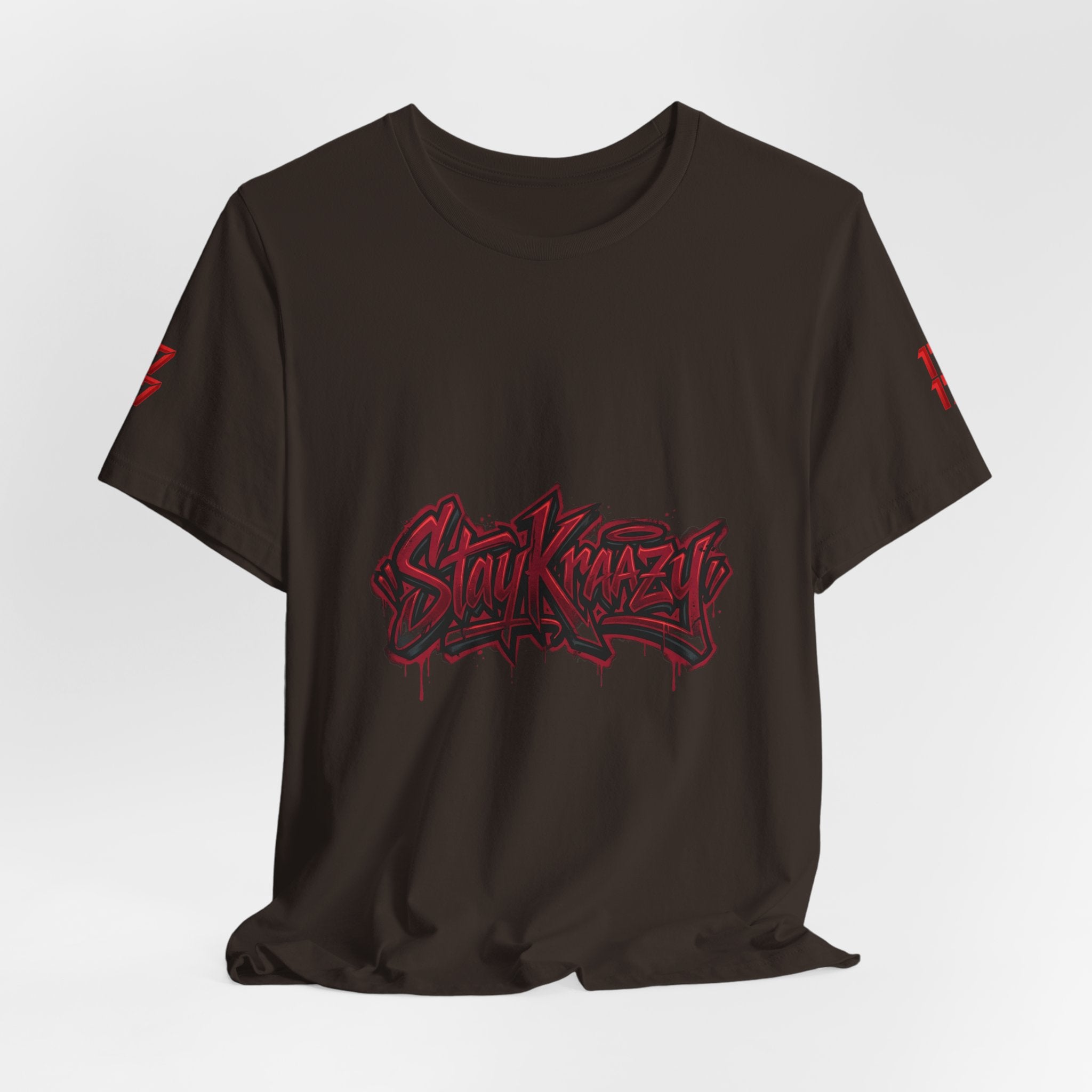 Stay Krazi Graffiti Tee — Red 17 Streetwear T‑Shirt