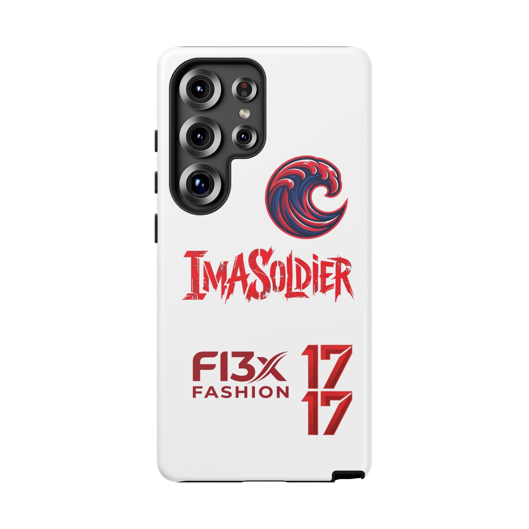 Phone Case — 'ImaSoldier' Red Wave Protective Hard Case