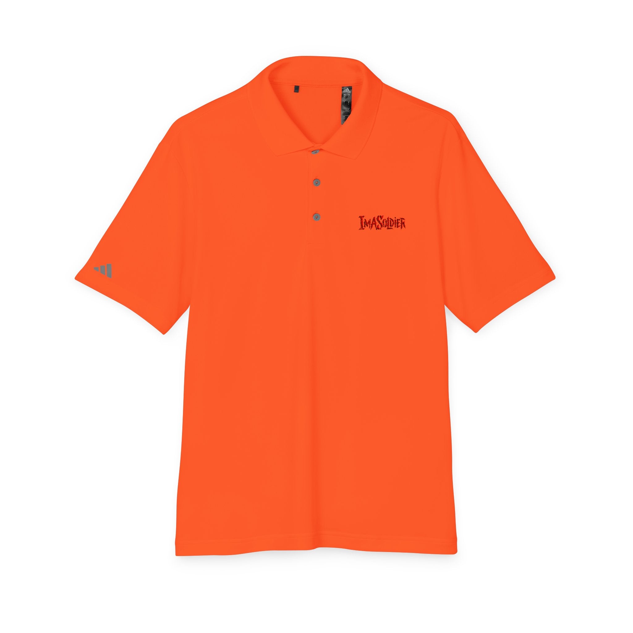 White Performance Polo — 'I Am Sober' Embroidered Chest Design