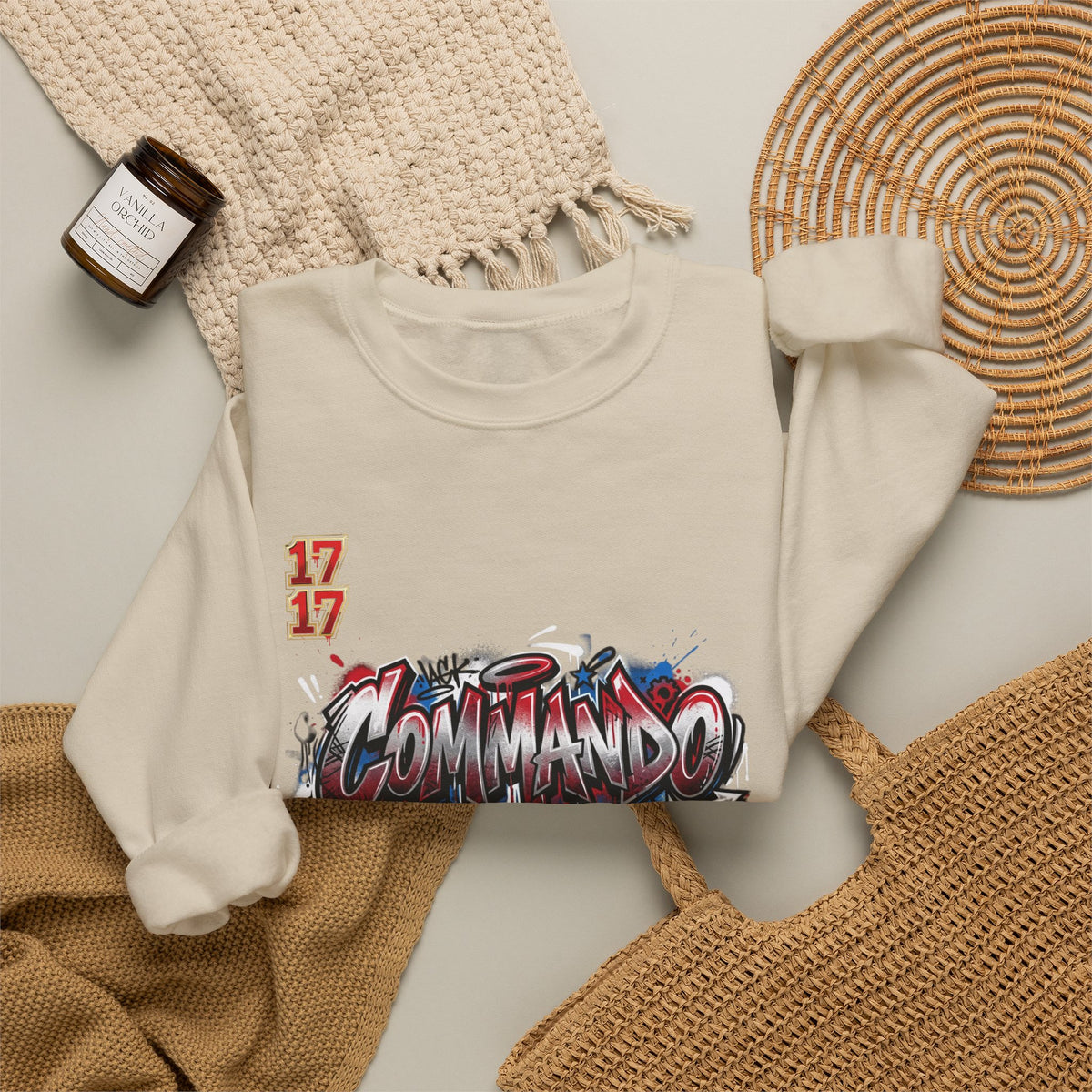 Commando Soldier Crewneck Sweatshirt — Graffiti Military Style