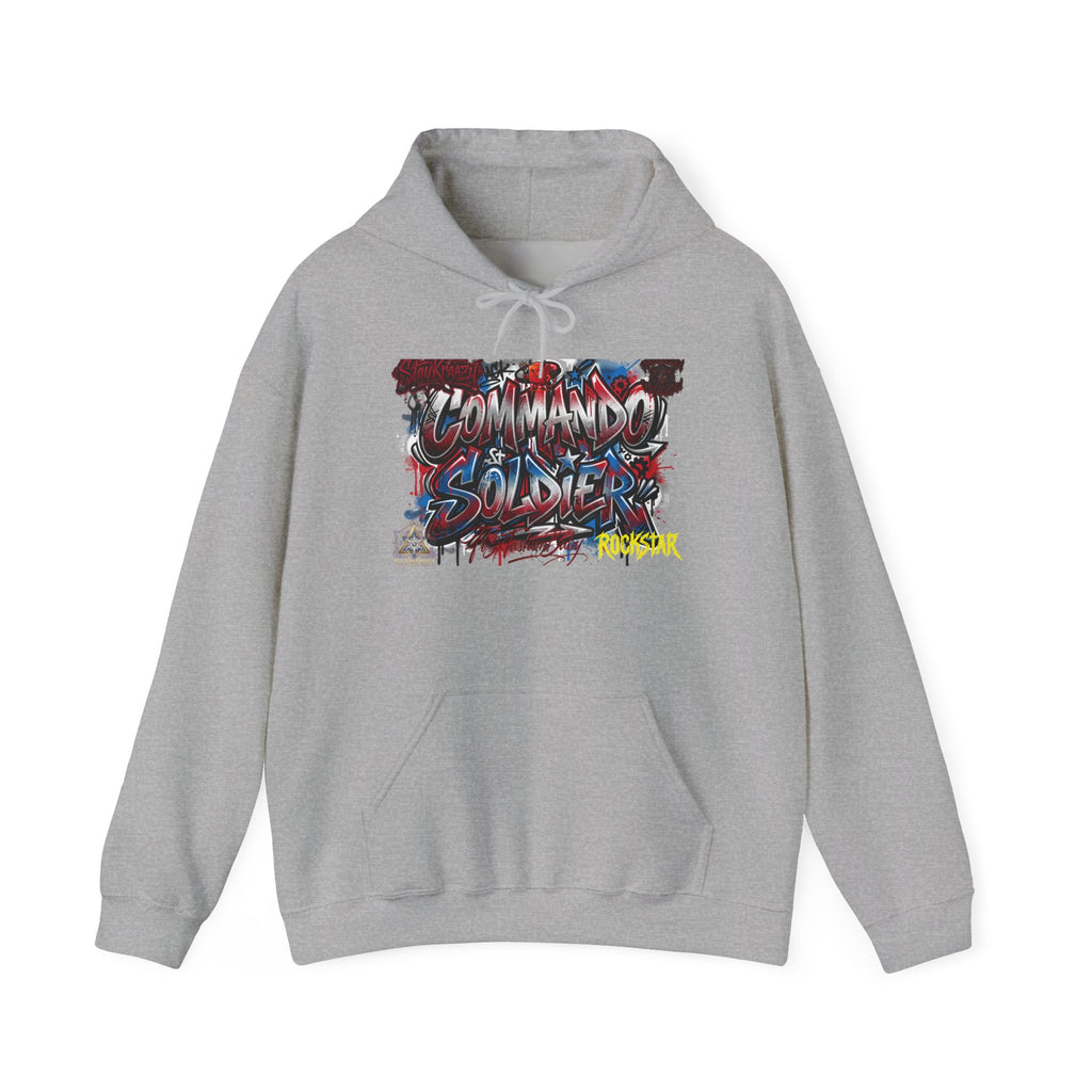 Command Soldier Graffiti Hoodie - Urban Streetwear Military Tribute