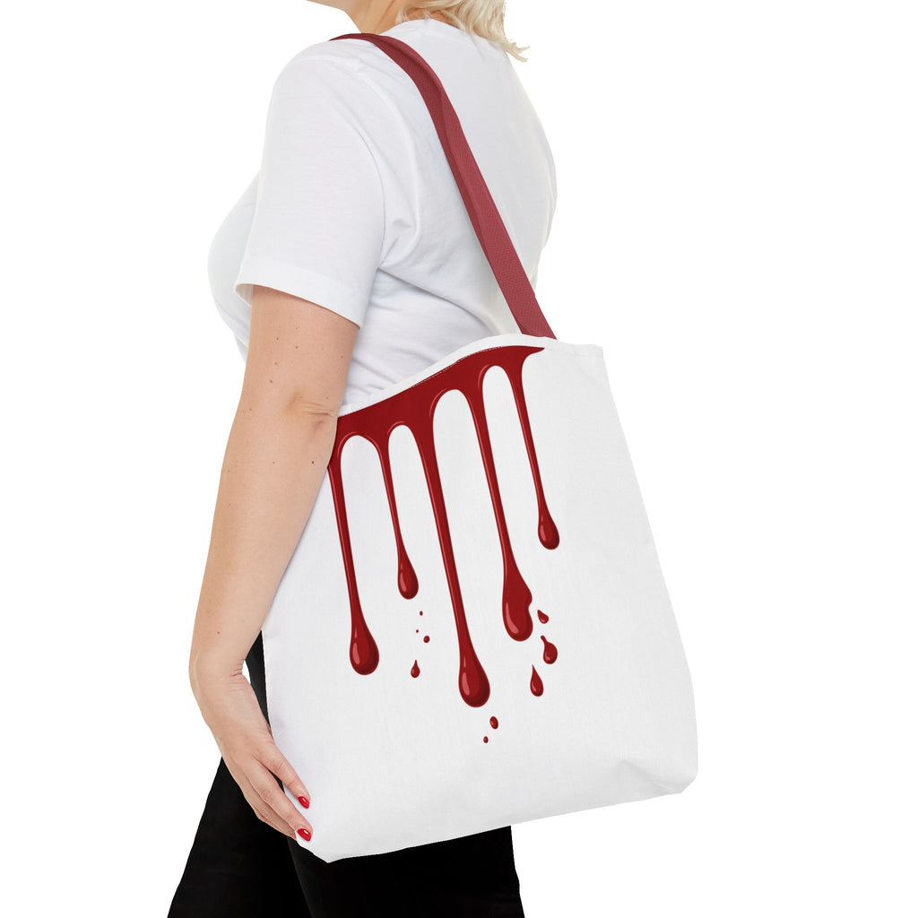 Dripping Blood Graphic Tote Bag — Red Horror Aesthetic Tote