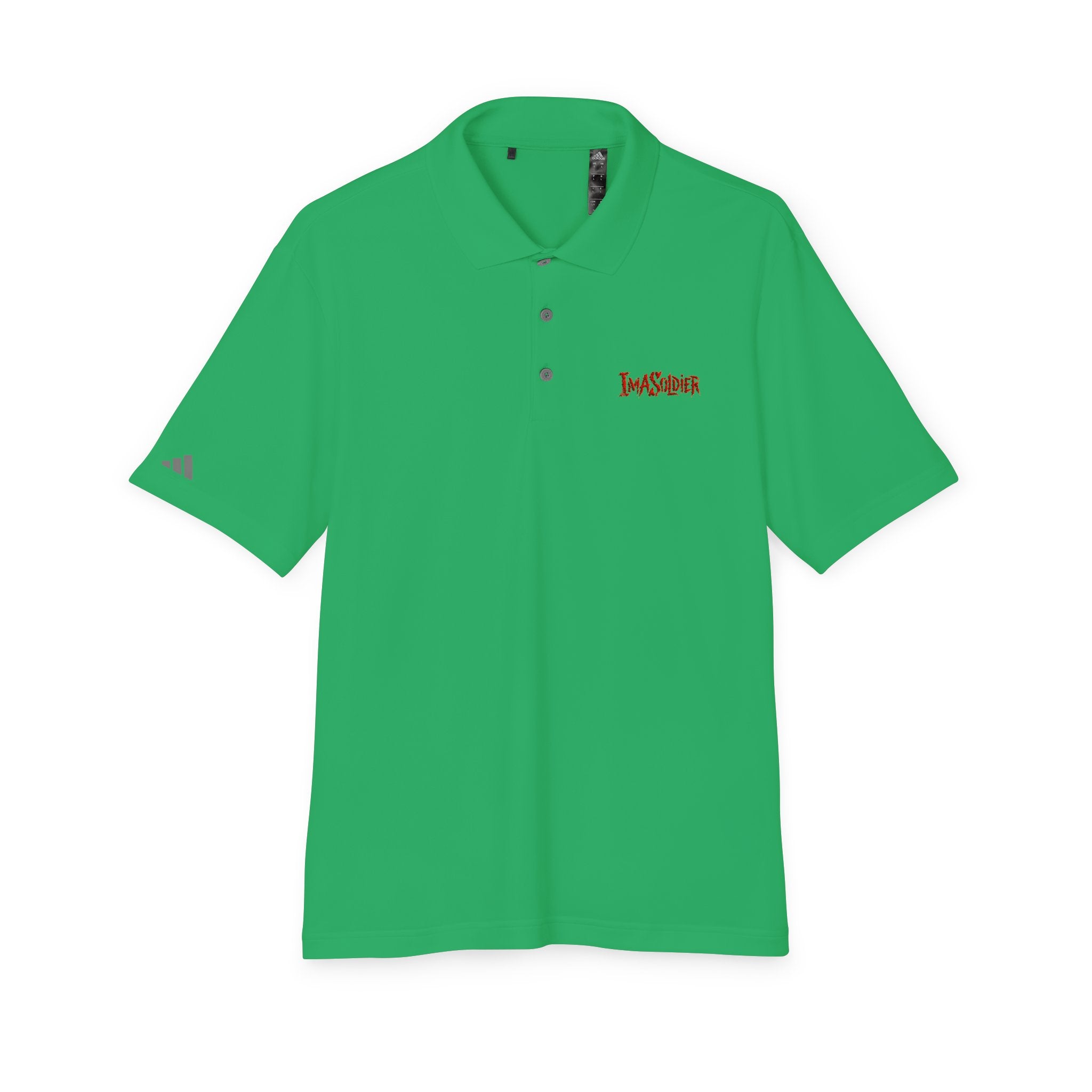 White Performance Polo — 'I Am Sober' Embroidered Chest Design
