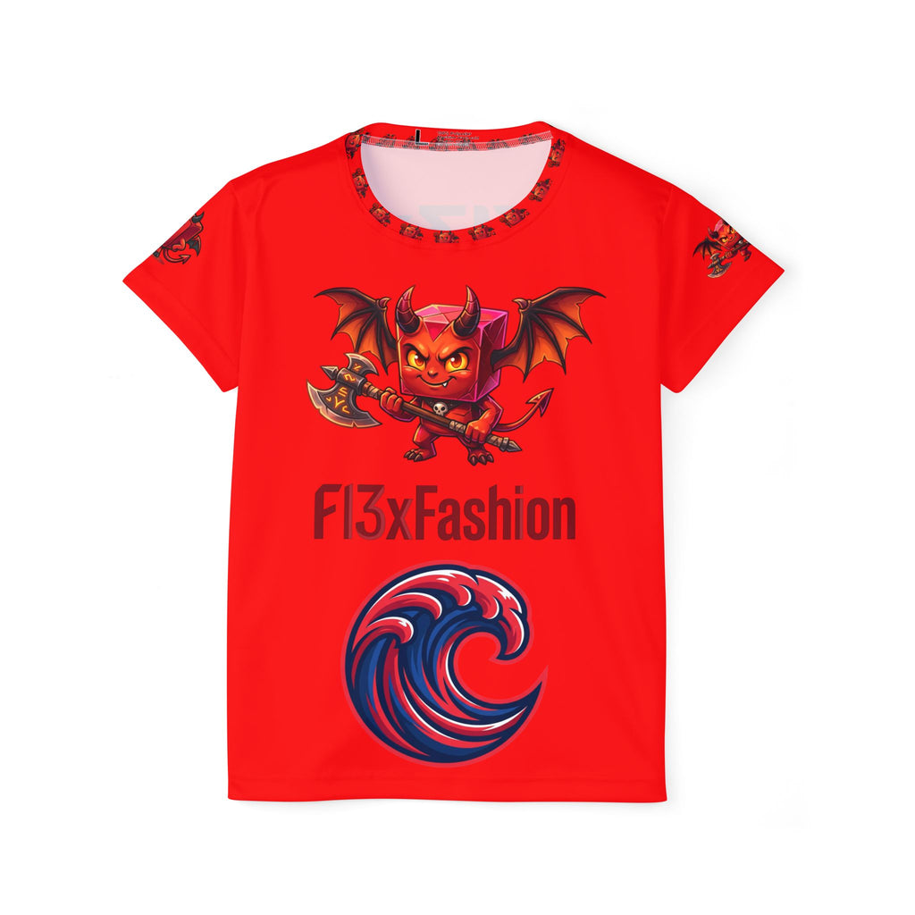 Red Graphic Sports Jersey — Devil Mascot & Mystic Eye Design