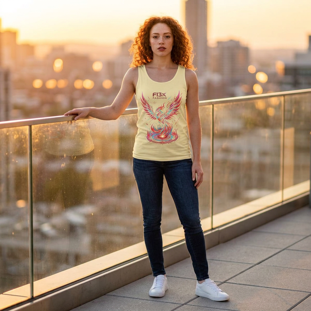 Phoenix Graphic Tank Top — Colorful Rising Firebird Design