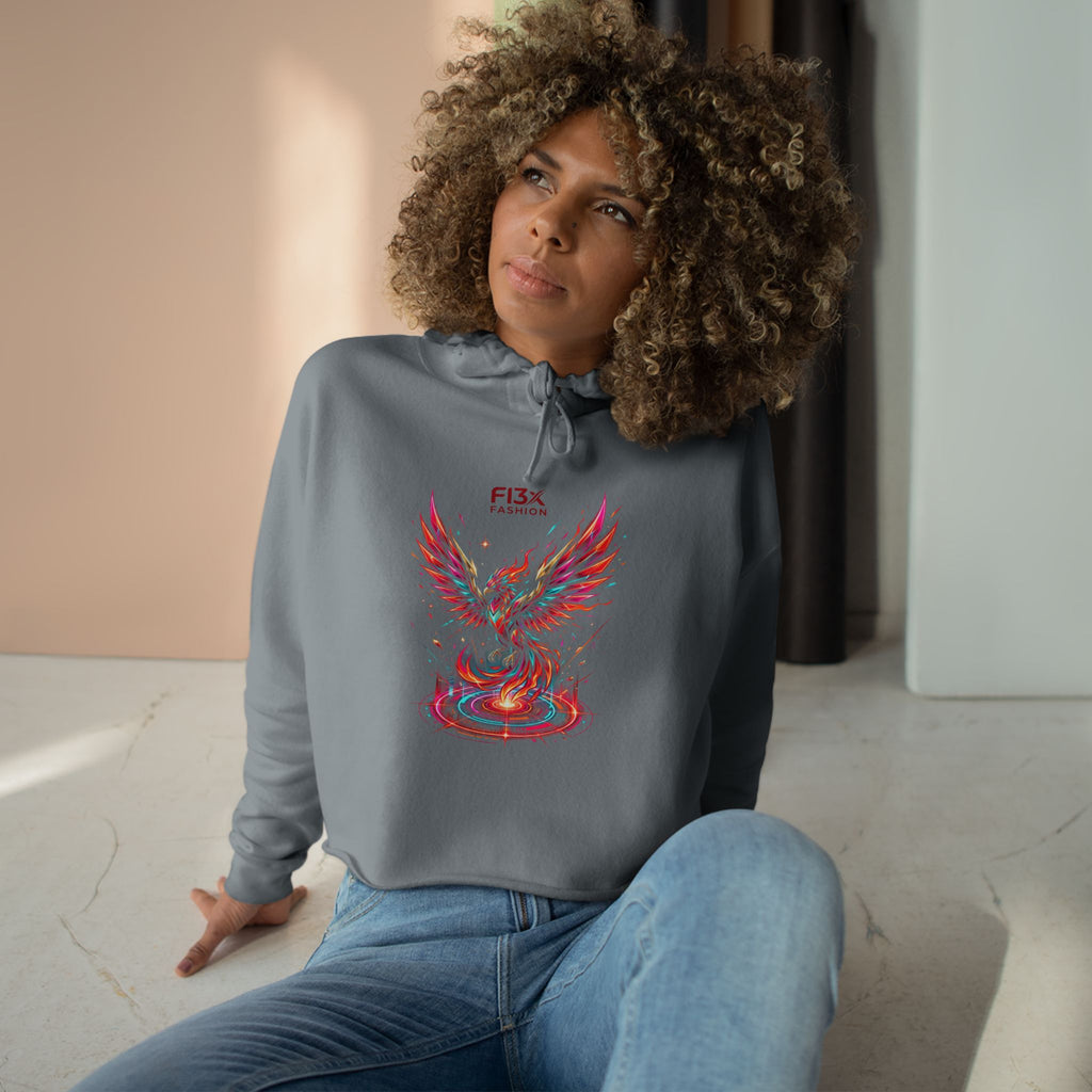 Phoenix Crop Hoodie — FI3x Fashion Logo Graphic