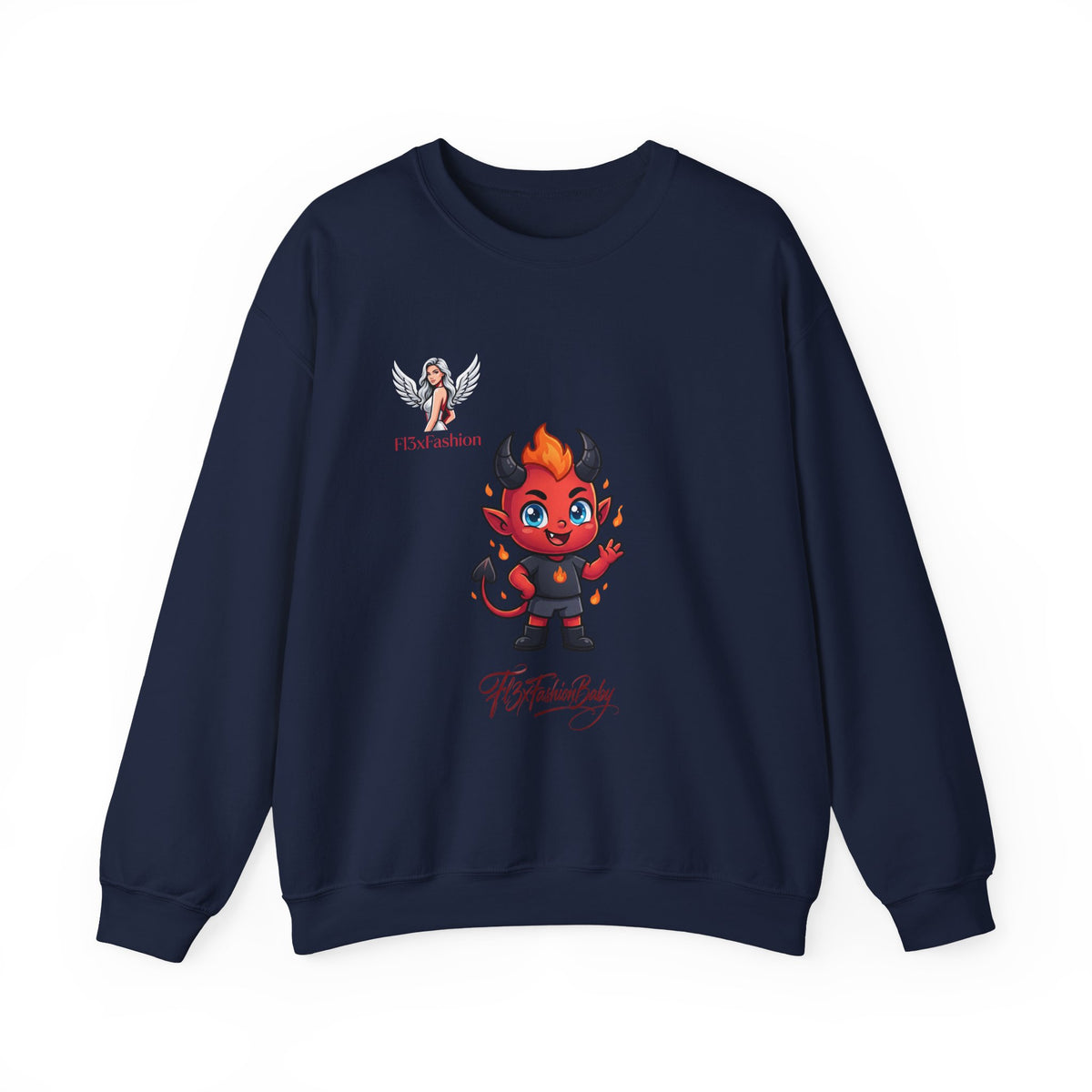 Devil Baby Crewneck Sweatshirt - Cute Red Demon Graphic