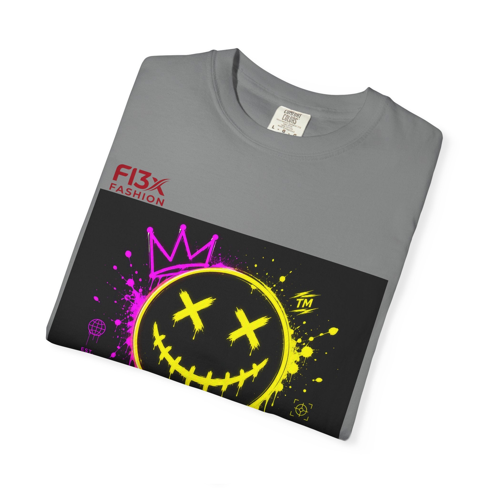 Graphic Tee — Neon Graffiti Smiley "FL3X Fashion"