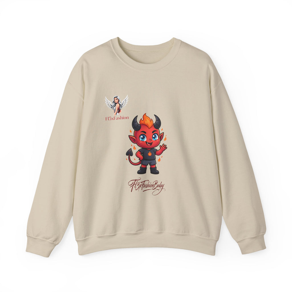 Devil Baby Crewneck Sweatshirt - Cute Red Demon Graphic