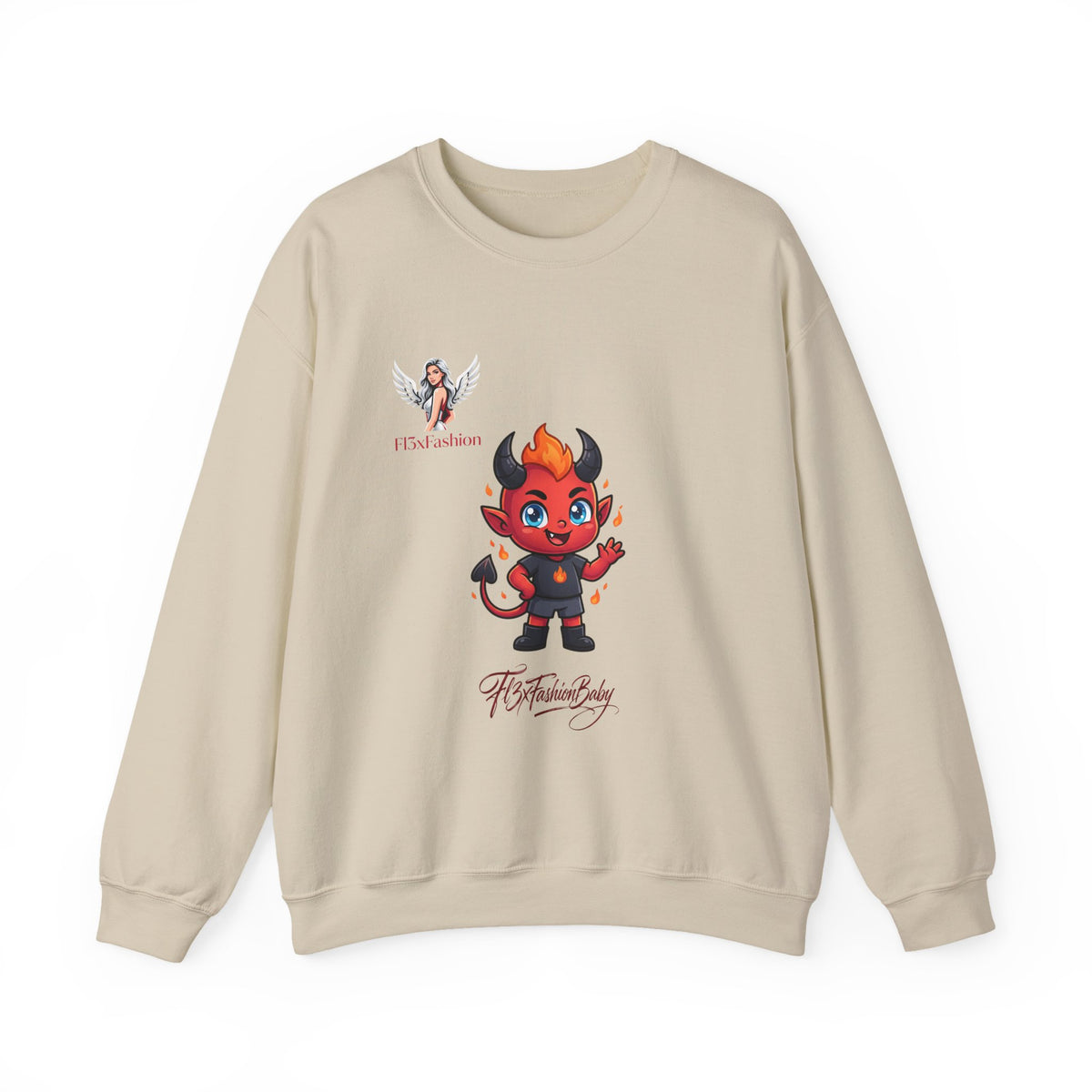 Devil Baby Crewneck Sweatshirt - Cute Red Demon Graphic