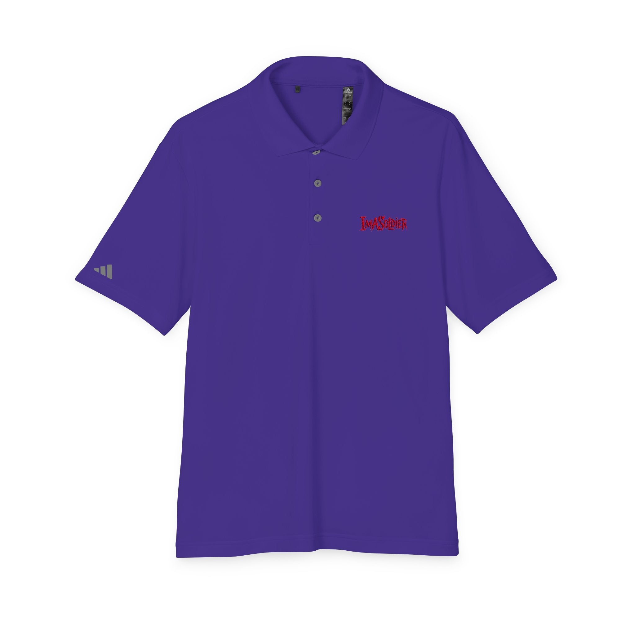 White Performance Polo — 'I Am Sober' Embroidered Chest Design