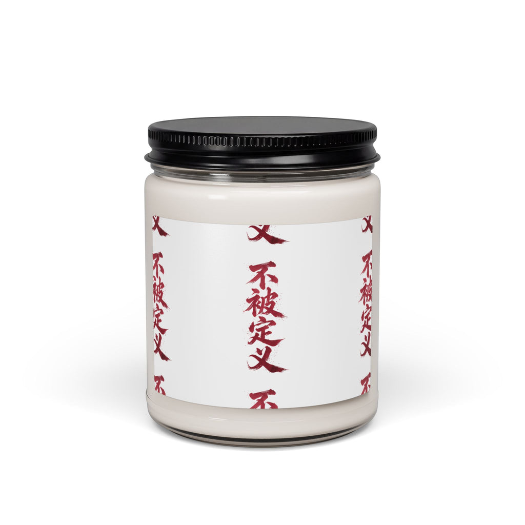 Soy Candle — Minimal Red Kanji Pattern Scented Candle (9 oz)
