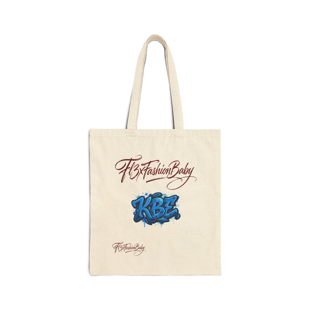 Tote Bag - KBZ Blue Graffiti Logo Cotton Canvas Tote