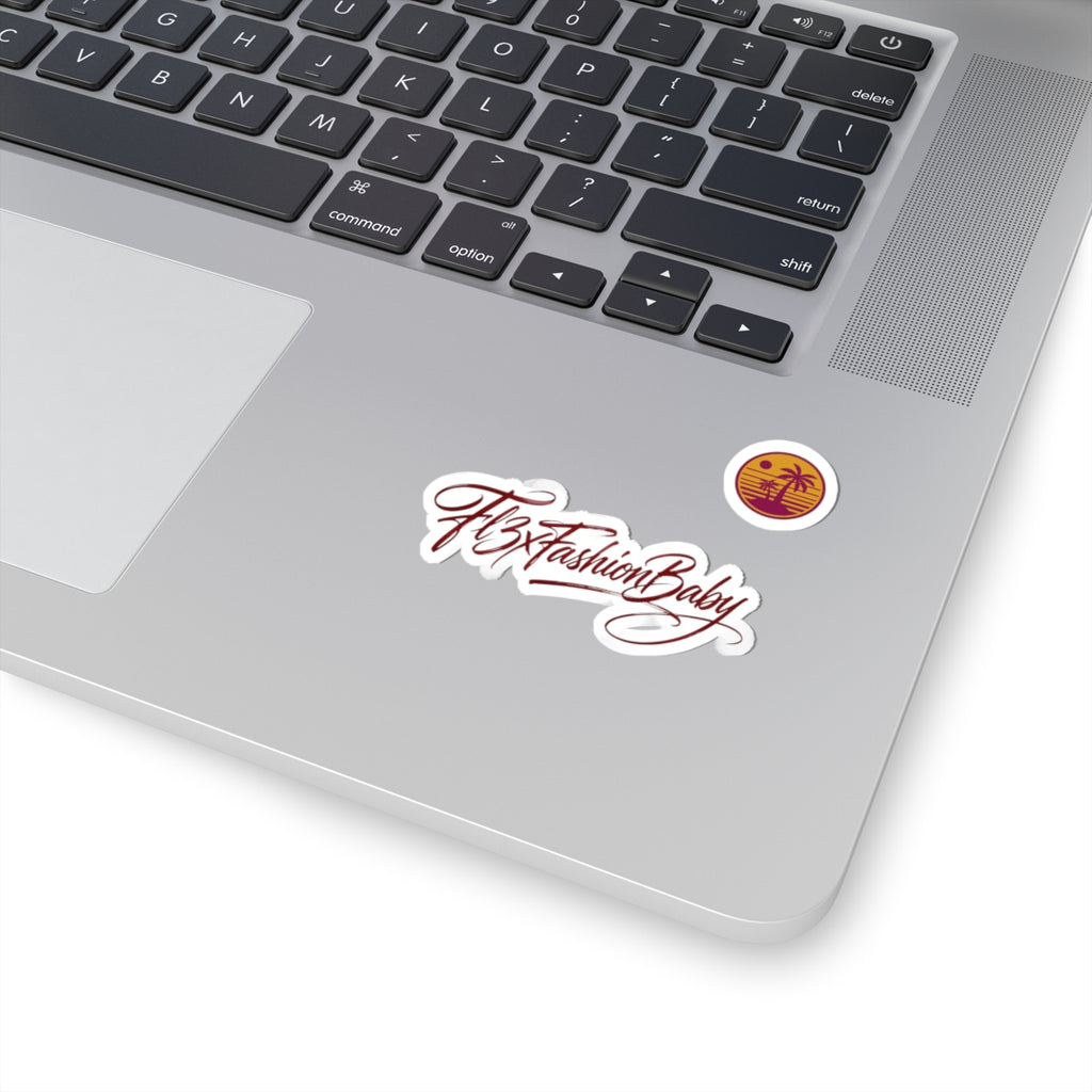 Kiss-Cut Sticker — FtbxFashionBaby Script Logo & Tropical Palm Decal