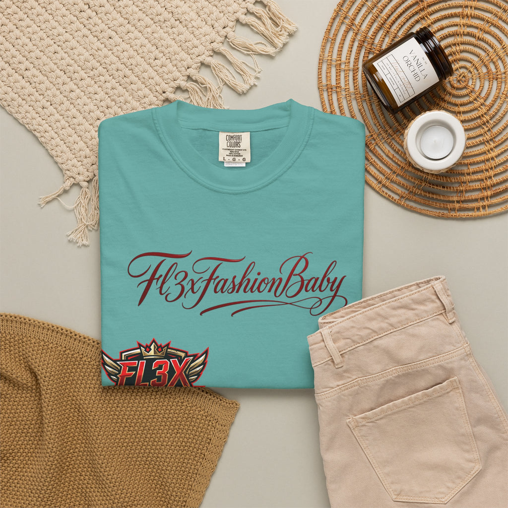 Artistic Floral Portrait T-Shirt — 'Fl3xFashionBaby' Graphic Tee