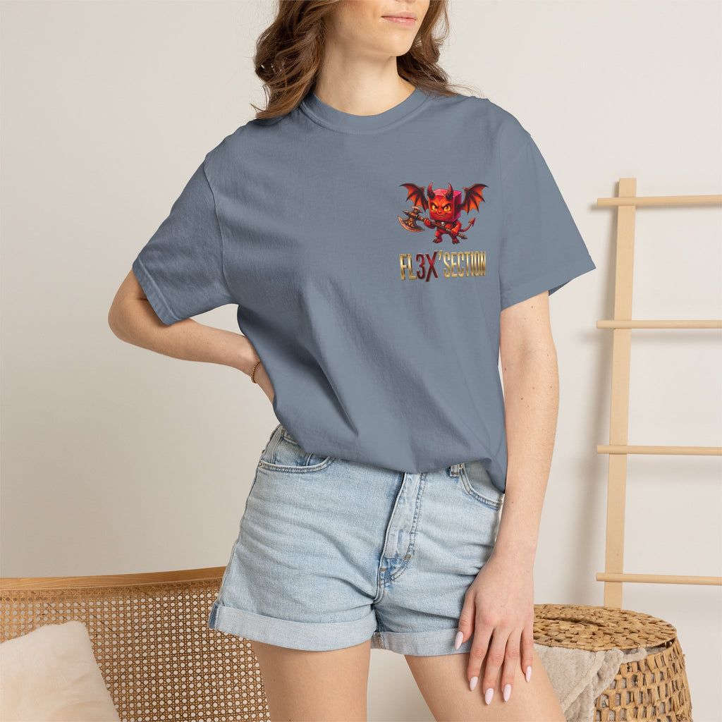 Devil Mascot T-Shirt — 'F13X Fashion' Graphic Tee (Front Chest & Back Print)