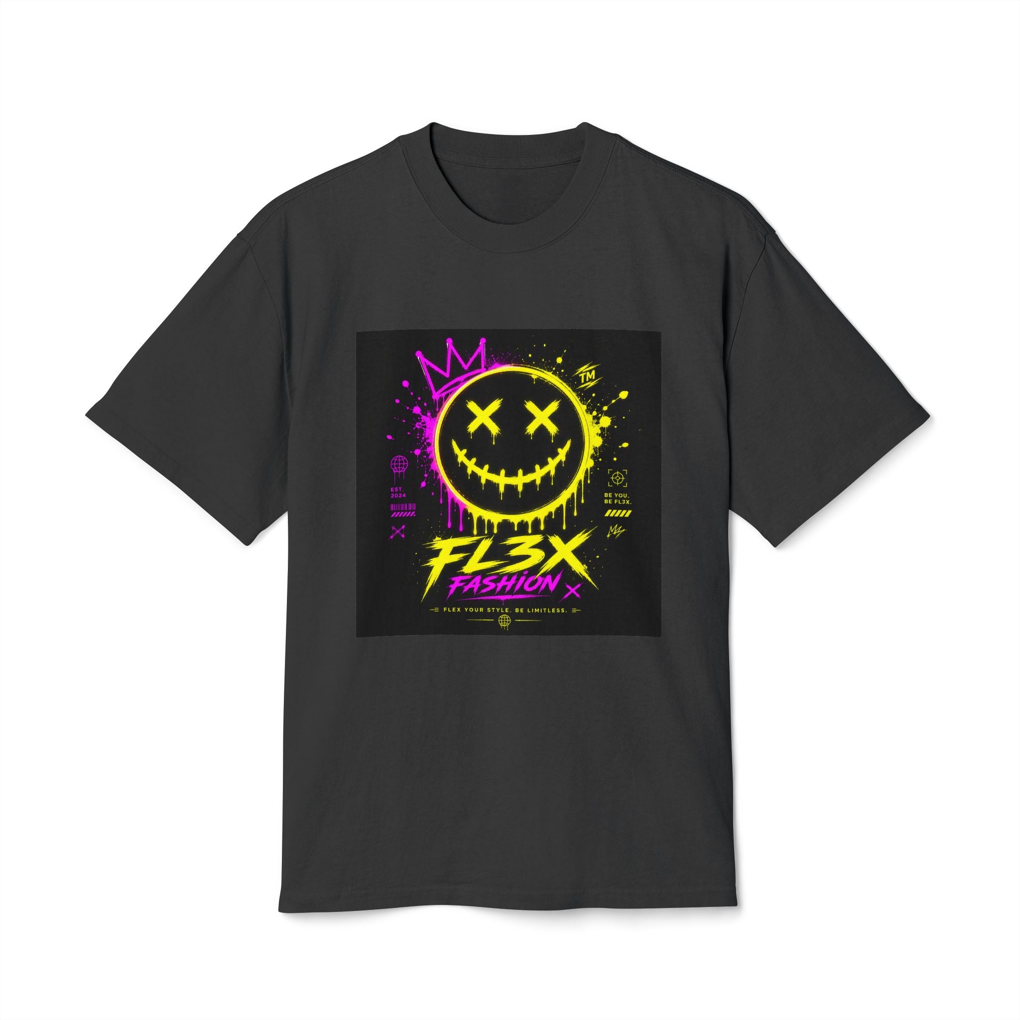 Smiley Streetwear Tee — Neon Crown F13x Fashion Graphic