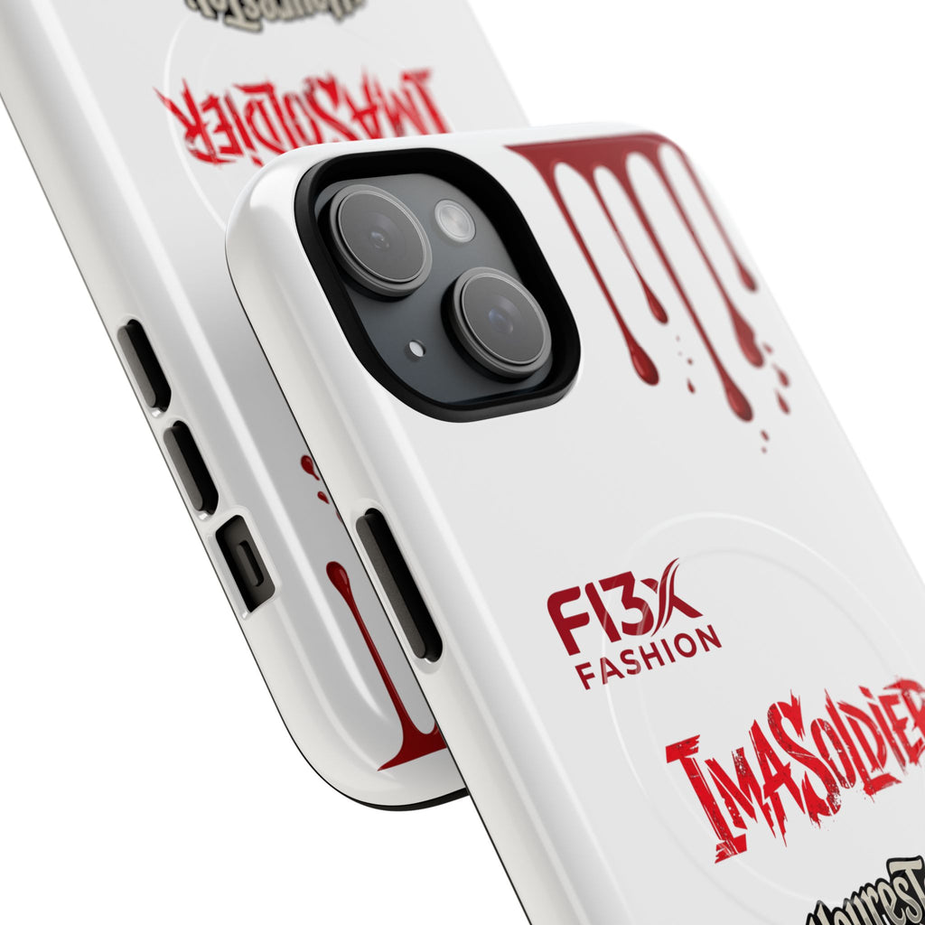 Tough Magnetic Phone Case — 'ImASoldier' Blood Drip Gaming Design