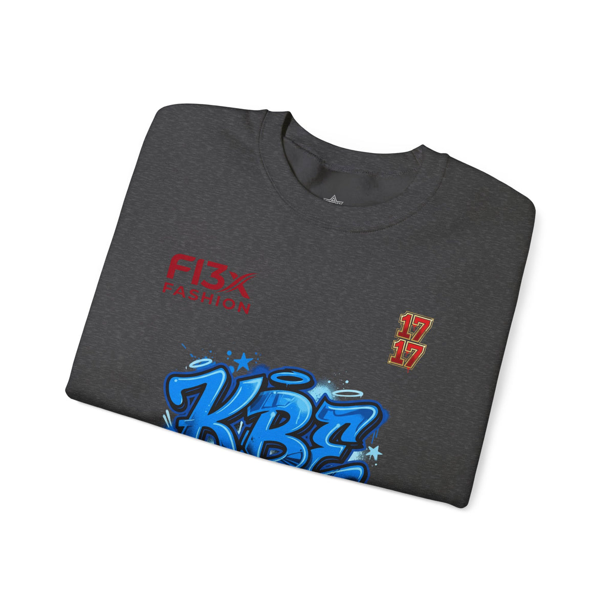 KBZ Graffiti Crewneck Sweatshirt – Streetwear Pullover with Blue Urban Tag Design