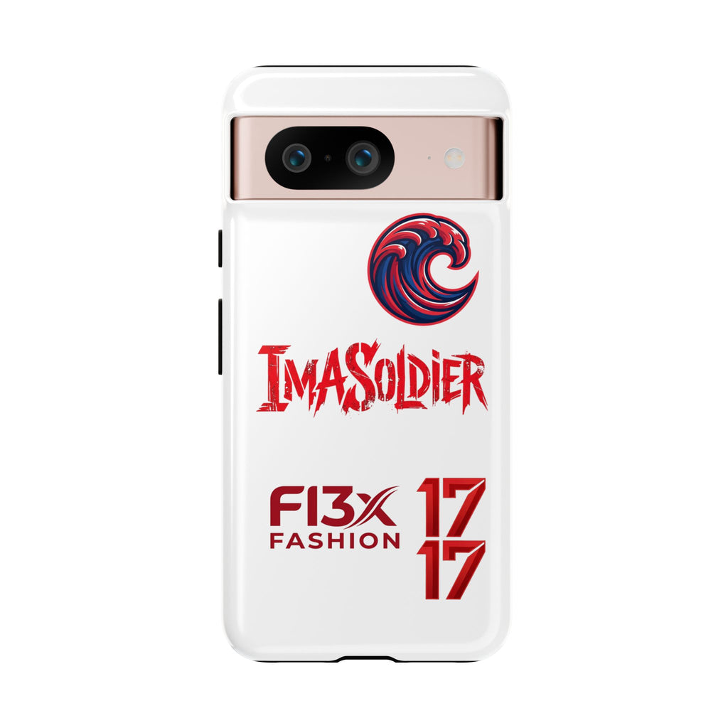 Phone Case — 'ImaSoldier' Red Wave Protective Hard Case