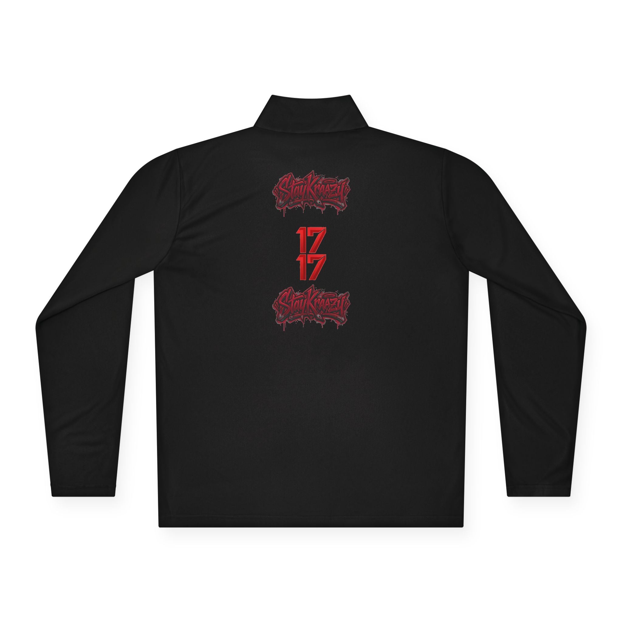 Quarter-Zip Pullover — Minimal Red '17' Logo Athletic Pullover
