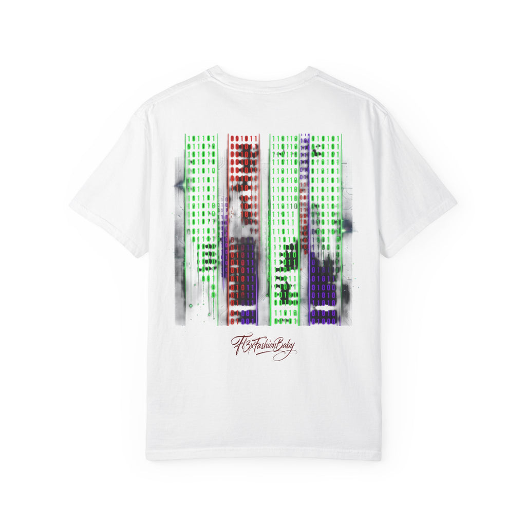 Graphic T-Shirt — Futuristic Cityscape Design with Japanese Calligraphy