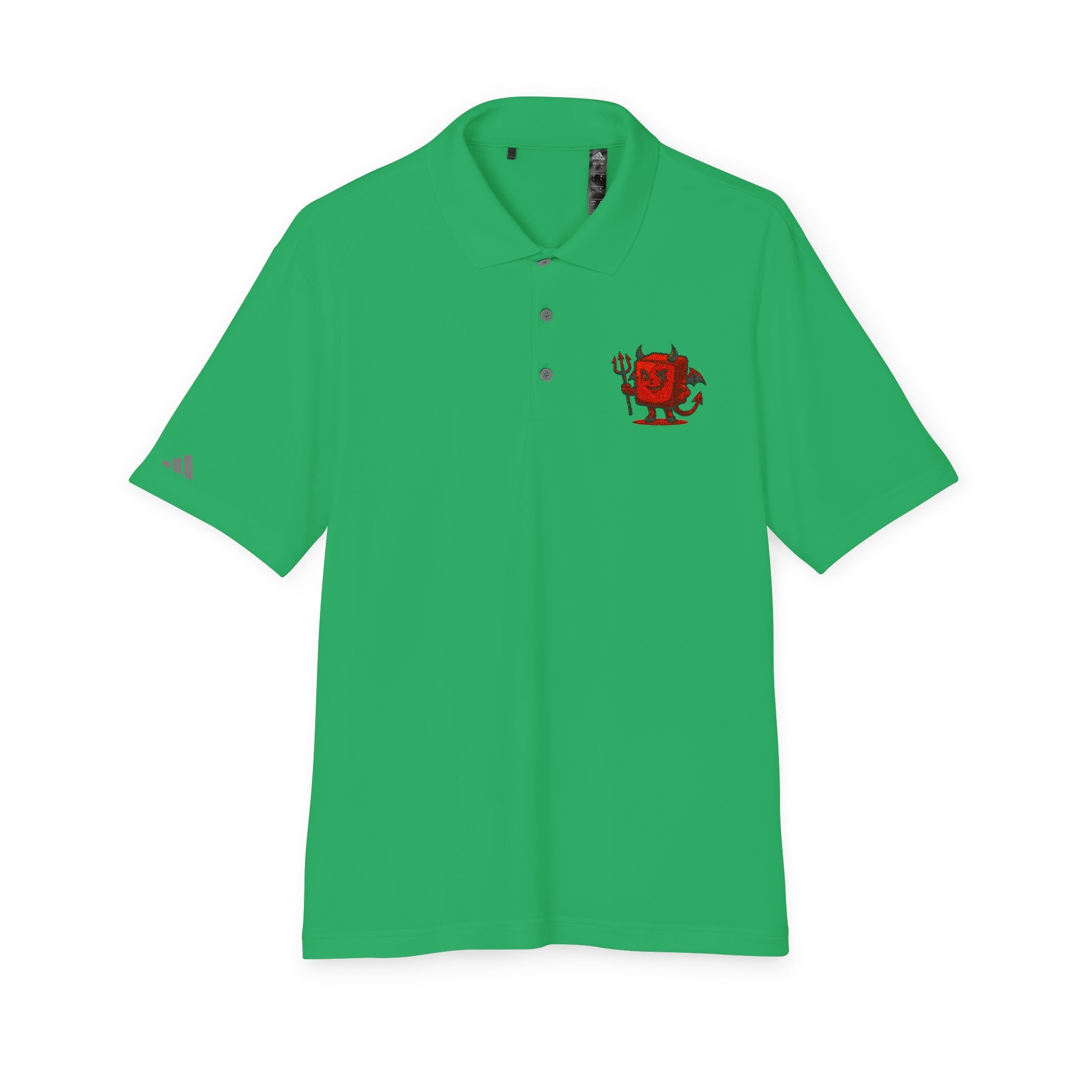 Red Devil Logo Polo Shirt — Embroidered Small Chest Graphic, Golf & Casual Wear