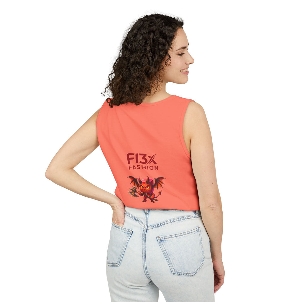 FL3X Fashion Graphic Tank Top — Neon Smiley & Devil Logo Streetwear