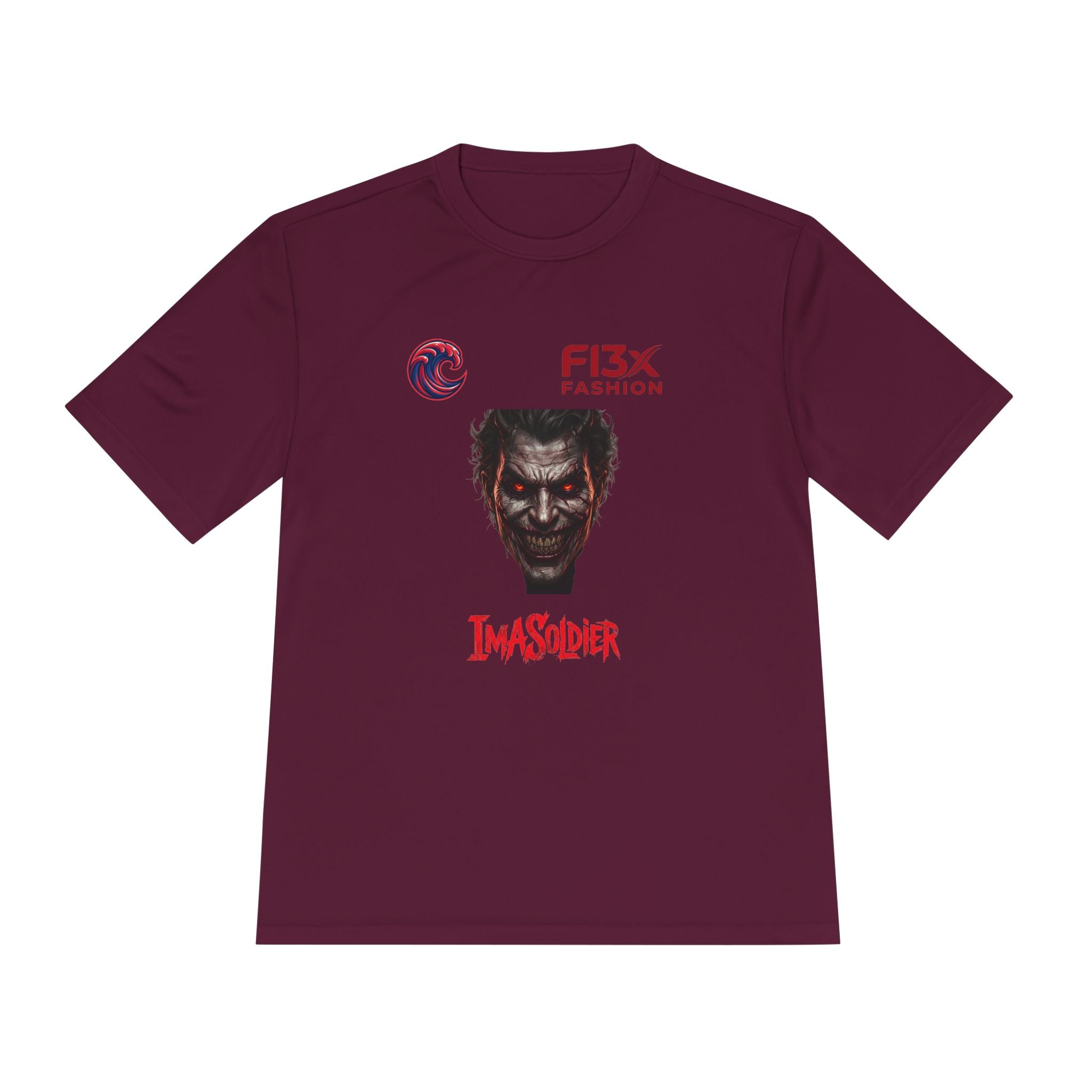 ImaSoldier Graphic Tee — Dark Joker Face Logo Moisture‑Wicking Shirt