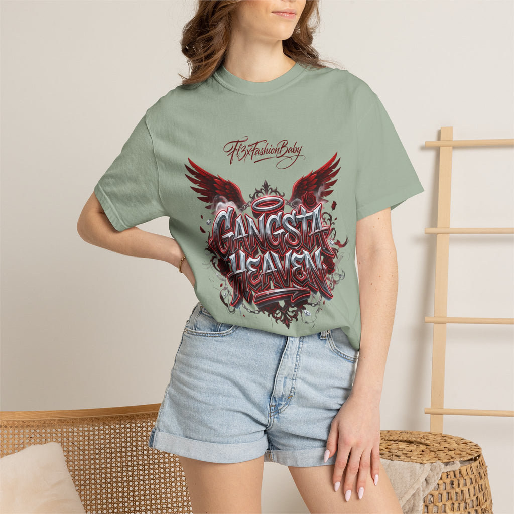 Gangsta Heaven Graphic T-Shirt — Scripted Front & Vertical Kanji Back
