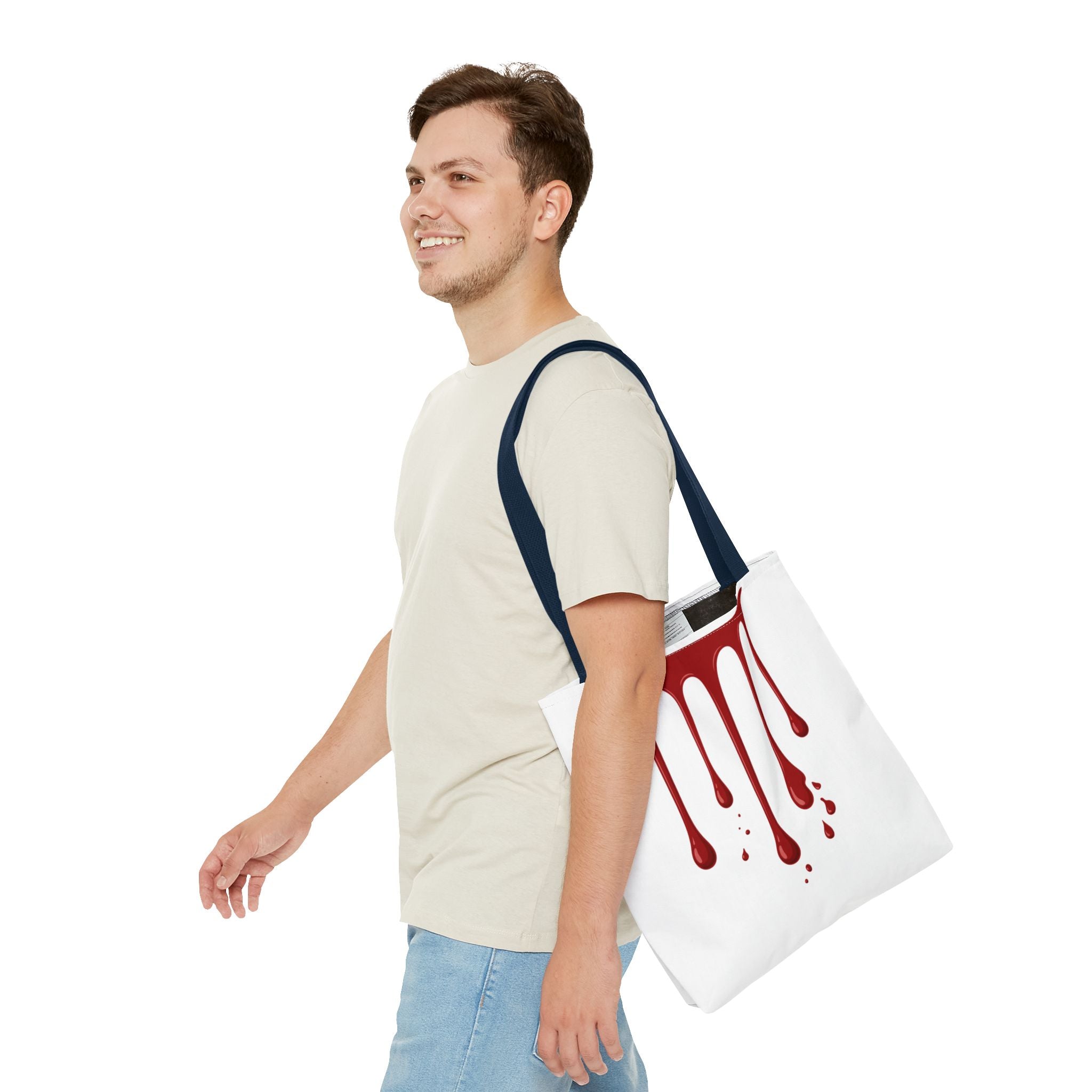 Dripping Blood Graphic Tote Bag — Red Horror Aesthetic Tote