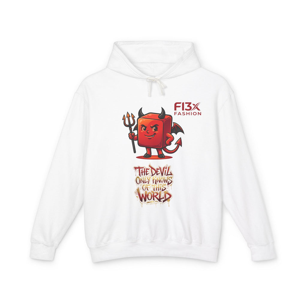Devil Graphic Hoodie — "The Devil Only Knows of This World" Streetwear Sweatshirt