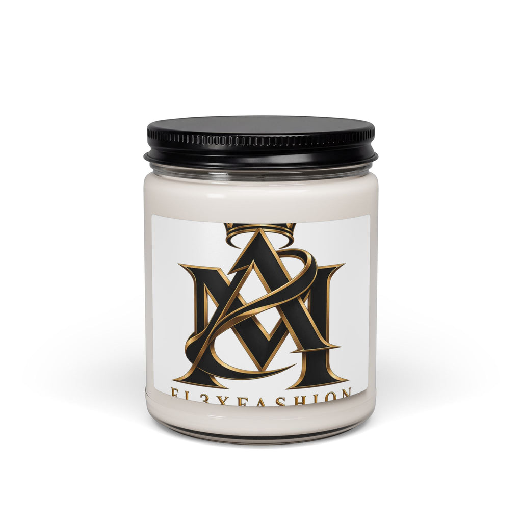 9oz Scented Soy Candle — Luxury Gold Monogram Design