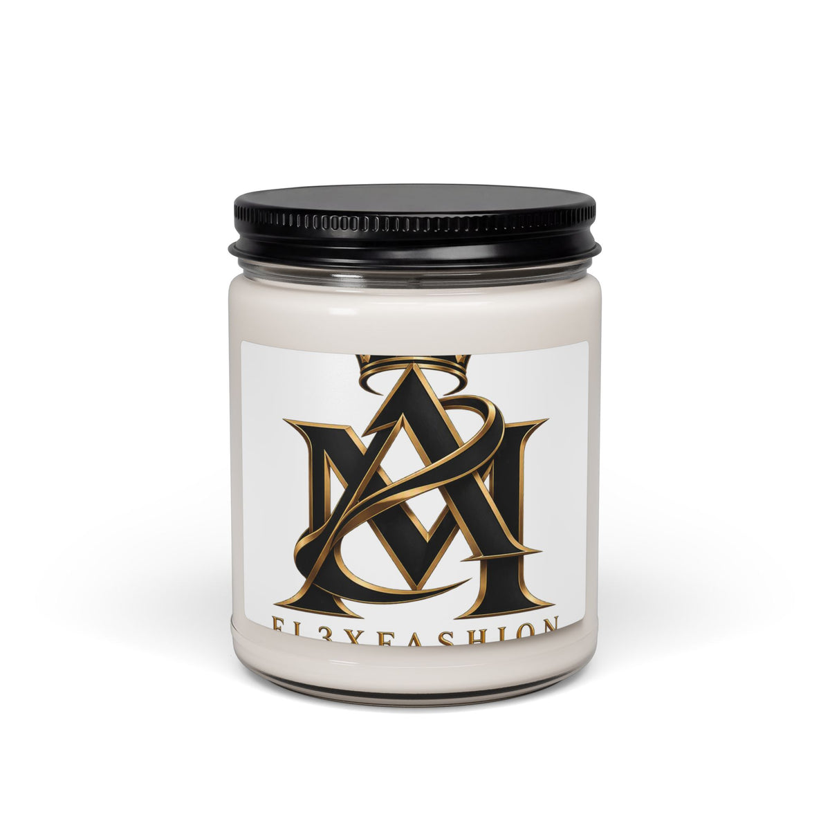 9oz Scented Soy Candle — Luxury Gold Monogram Design