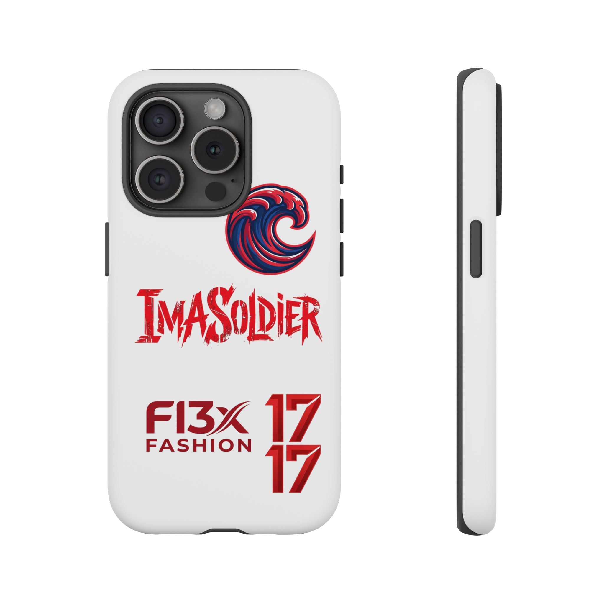 Phone Case — 'ImaSoldier' Red Wave Protective Hard Case
