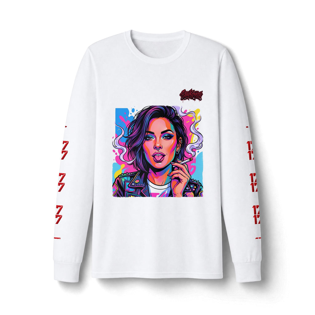 Long Sleeve Tee — Neon Pop Portrait Graphic