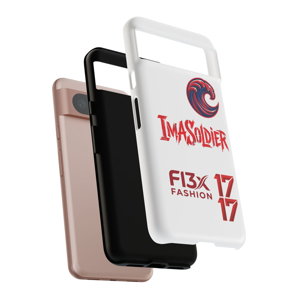 Phone Case — 'ImaSoldier' Red Wave Protective Hard Case