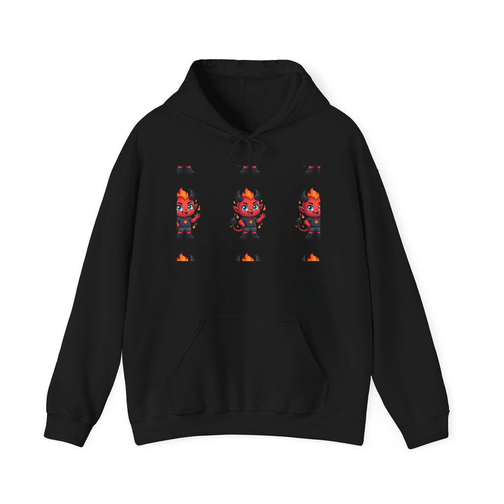 Devil Cat Hoodie — Cute Red Demon Cartoon Graphic Pullover