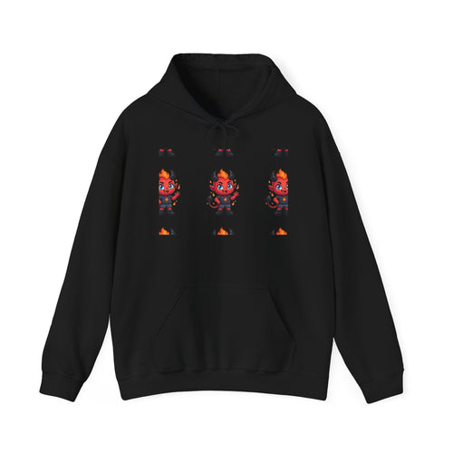 Devil Cat Hoodie — Cute Red Demon Cartoon Graphic Pullover