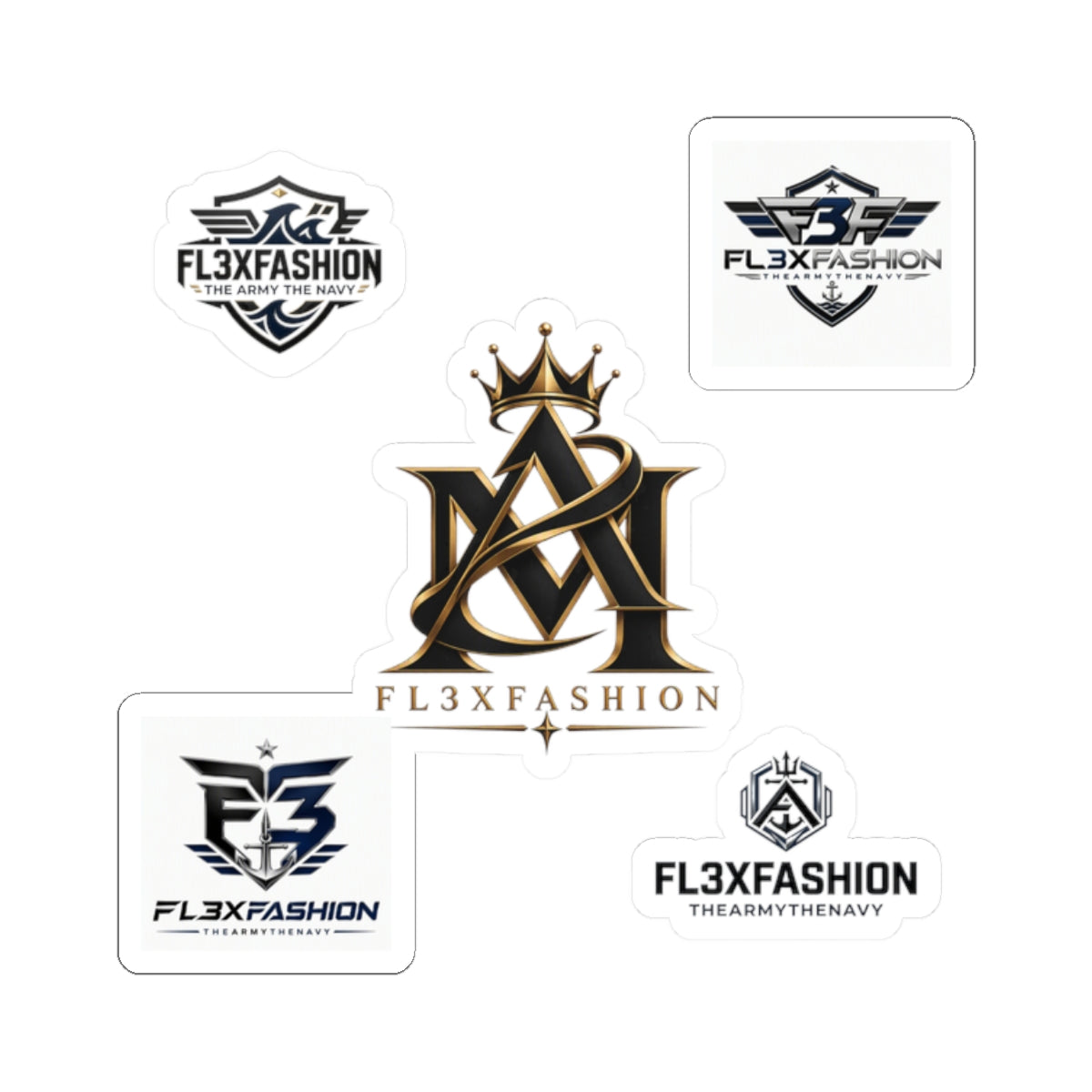 FL3XFASHION Logo Kiss-Cut Sticker Pack — Branded Laptop Decals