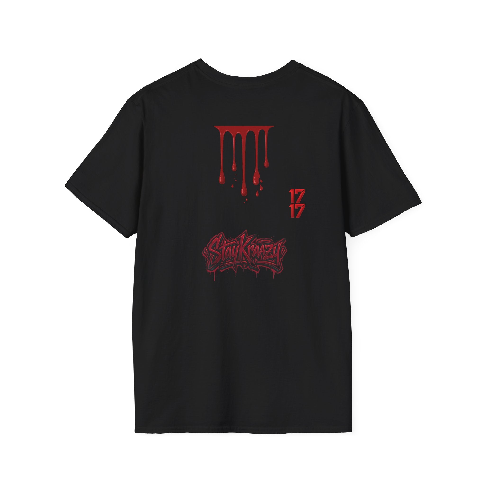 Graphic T-Shirt — Dripping Blood & 17/17 Snake Design