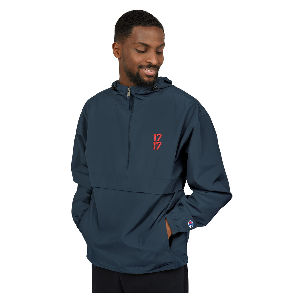 Packable Anorak Jacket — Lightweight Hooded Windbreaker (Orange)