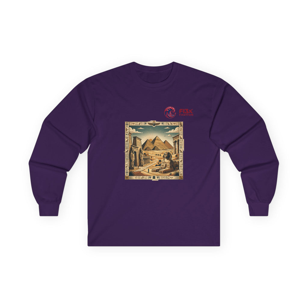 Egyptian Pyramids Vintage Graphic Long Sleeve Tee