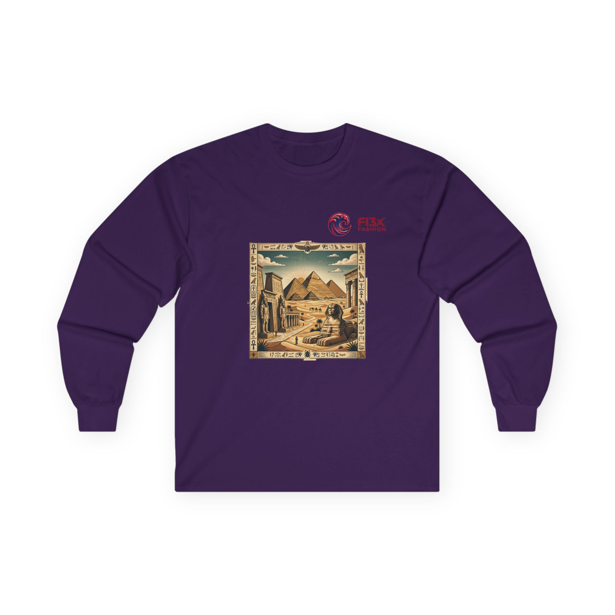 Egyptian Pyramids Vintage Graphic Long Sleeve Tee
