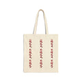 Canvas Tote Bag — Vertical Vintage Kanji Calligraphy Design