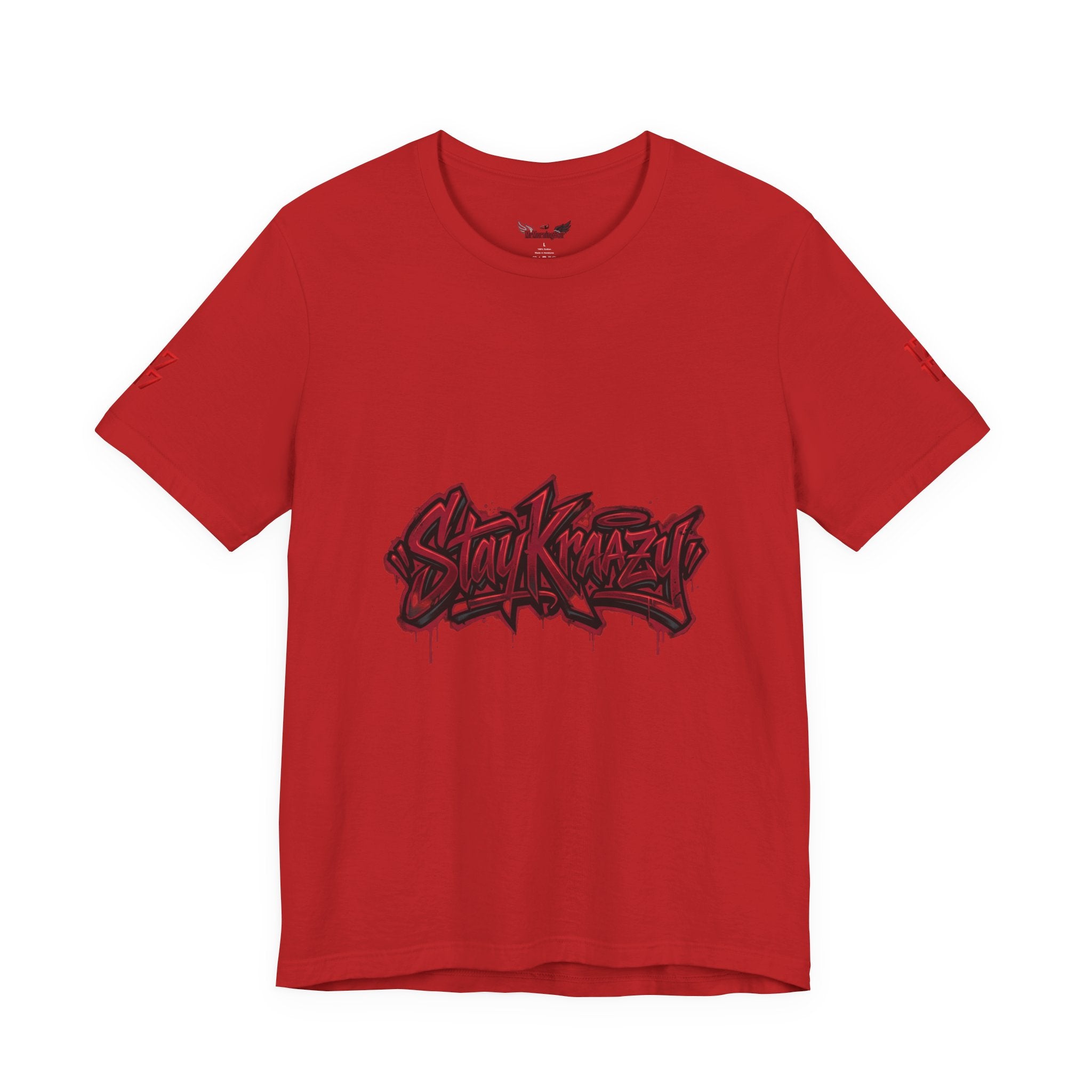 Stay Krazi Graffiti Tee — Red 17 Streetwear T‑Shirt
